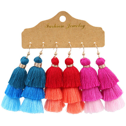 1 Set Elegant Tassel Plating Alloy Drop Earrings