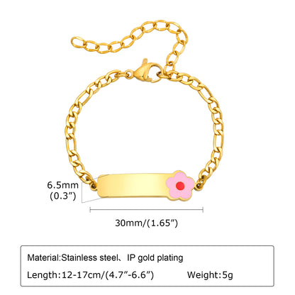 Cartoon Style Cute Animal Flower Football 304 Stainless Steel Epoxy Girl'S Bracelets