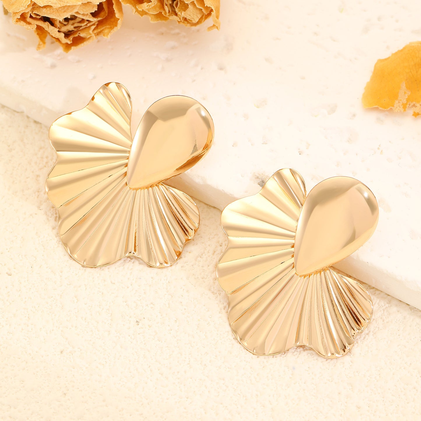 1 Pair Nordic Style Simple Style Water Droplets Flower Alloy Ear Studs