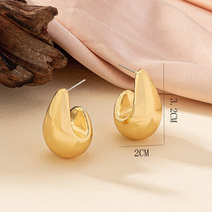 1 Pair Simple Style Water Droplets Plating Alloy Ear Studs