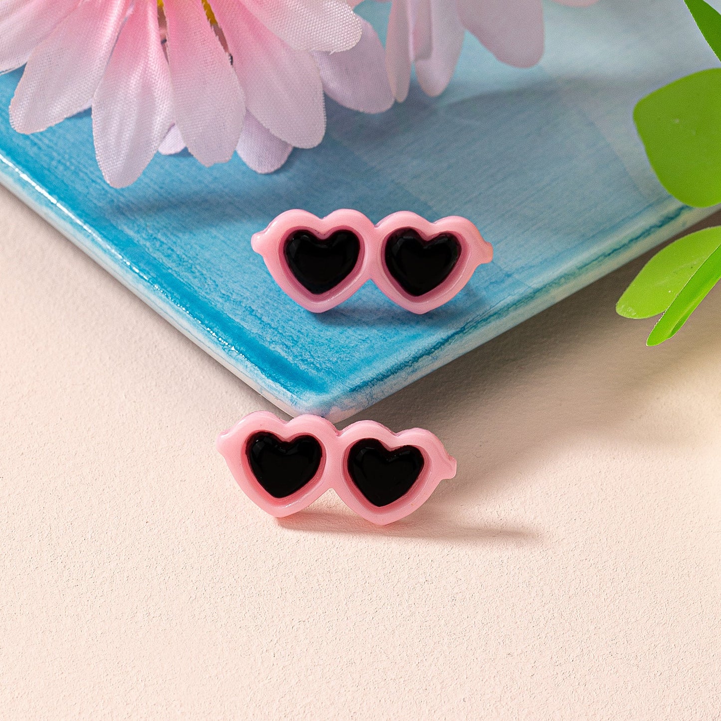 1 Pair Cute Simple Style Glasses Arylic Ear Studs