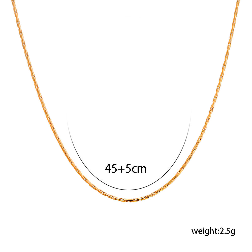 304 Stainless Steel 14K Gold Plated Casual Simple Style Solid Color Necklace