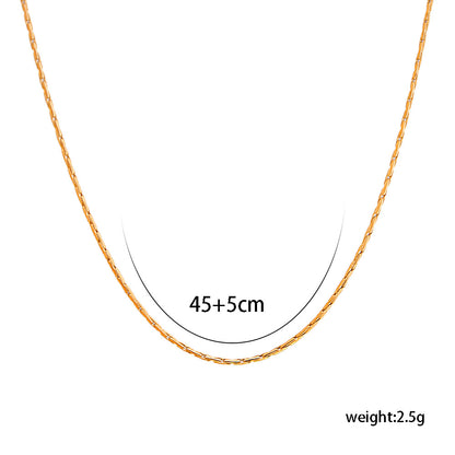 304 Stainless Steel 14K Gold Plated Casual Simple Style Solid Color Necklace