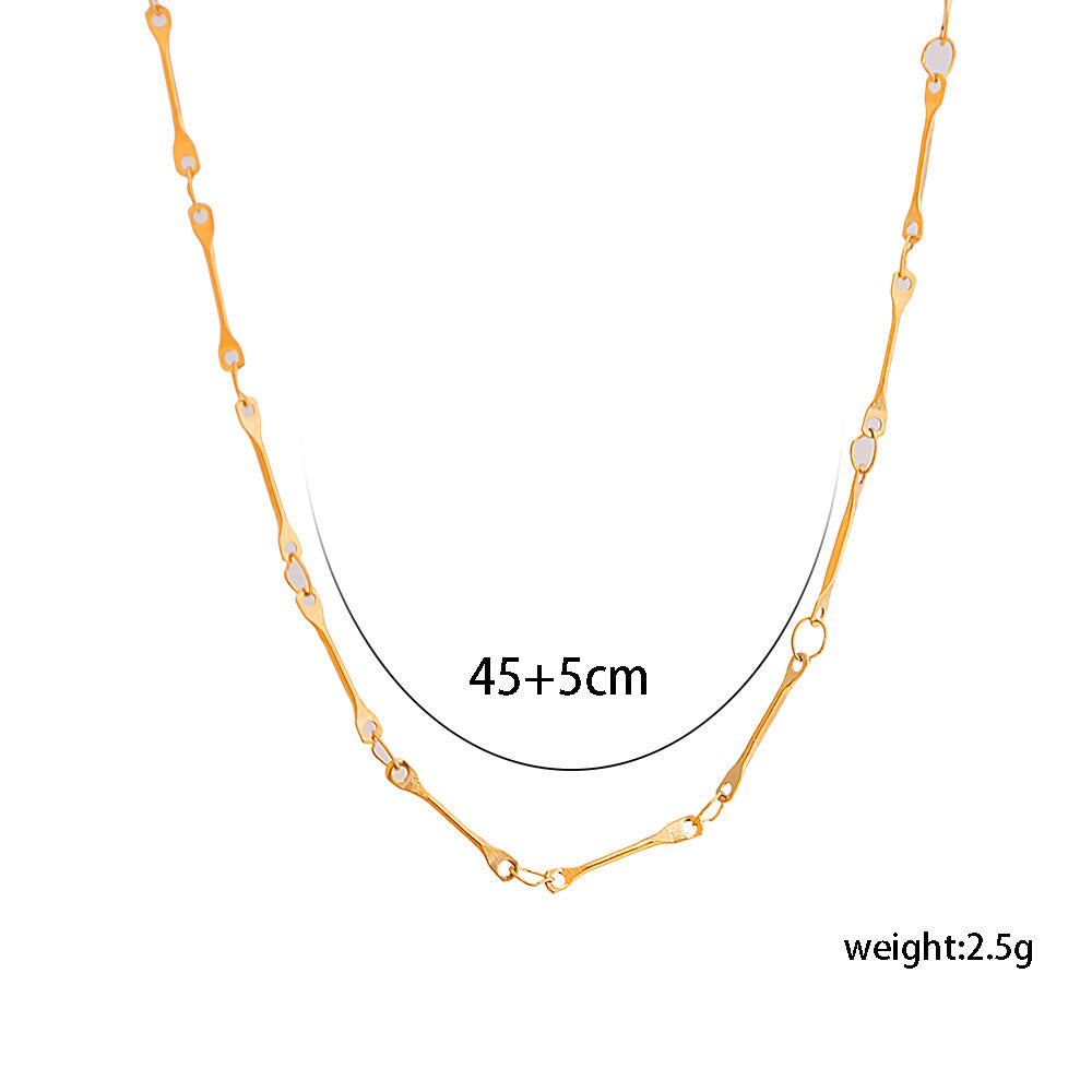 304 Stainless Steel 14K Gold Plated Casual Simple Style Solid Color Necklace