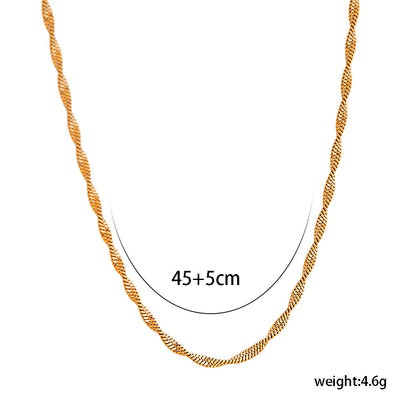 304 Stainless Steel 14K Gold Plated Casual Simple Style Solid Color Necklace