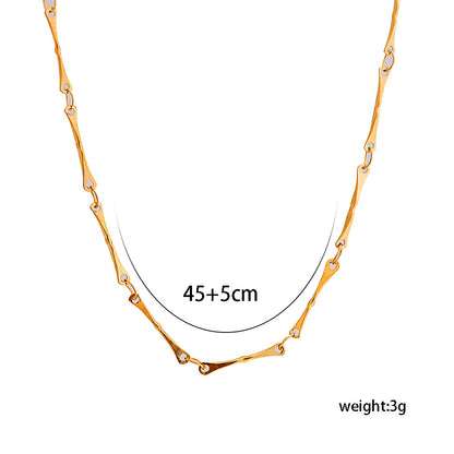 304 Stainless Steel 14K Gold Plated Casual Simple Style Solid Color Necklace