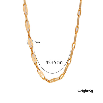 304 Stainless Steel 14K Gold Plated Casual Simple Style Solid Color Necklace