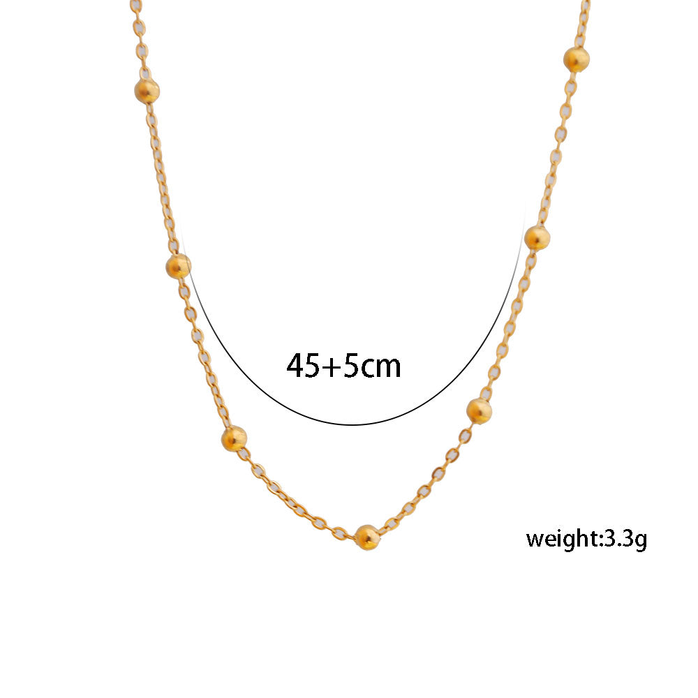 304 Stainless Steel 14K Gold Plated Casual Simple Style Solid Color Necklace