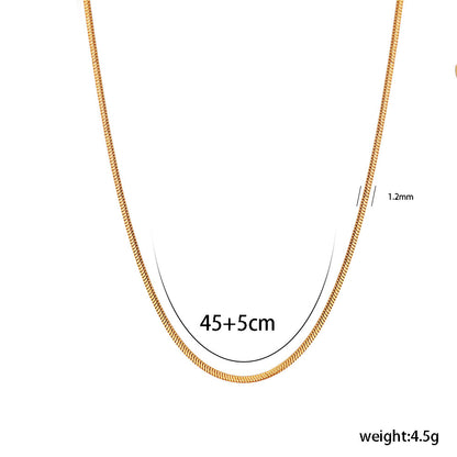 304 Stainless Steel 14K Gold Plated Casual Simple Style Solid Color Necklace