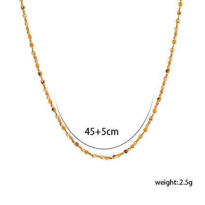 304 Stainless Steel 14K Gold Plated Casual Simple Style Solid Color Necklace