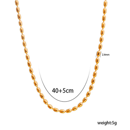 304 Stainless Steel 14K Gold Plated Casual Simple Style Solid Color Necklace