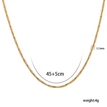 304 Stainless Steel 14K Gold Plated Casual Simple Style Solid Color Necklace