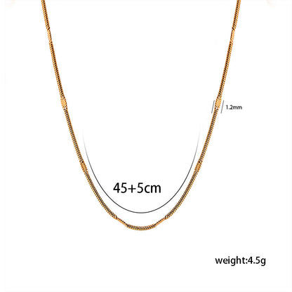 304 Stainless Steel 14K Gold Plated Casual Simple Style Solid Color Necklace