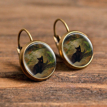 1 Pair Casual Simple Style Animal Round Plating Inlay Alloy Glass Earrings