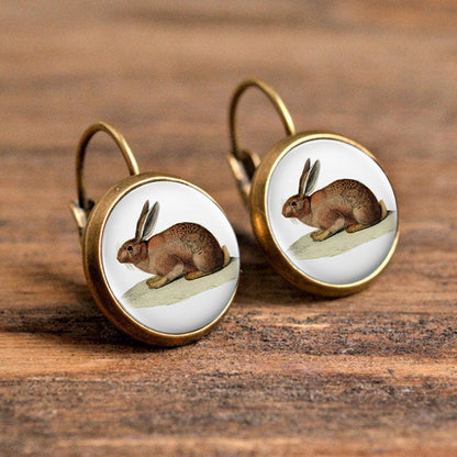 1 Pair Casual Simple Style Animal Round Plating Inlay Alloy Glass Earrings