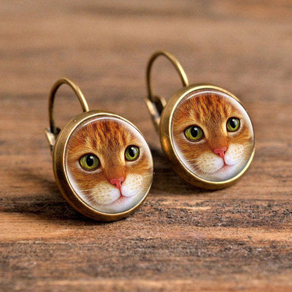 1 Pair Casual Simple Style Animal Round Plating Inlay Alloy Glass Earrings