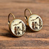 1 Pair Casual Simple Style Animal Round Plating Inlay Alloy Glass Earrings