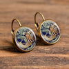 1 Pair Casual Simple Style Animal Round Plating Inlay Alloy Glass Earrings