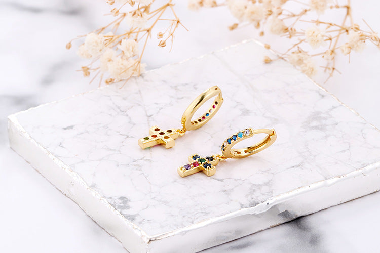 European And American Fashion Colorful Zircon Earrings A Variety Of Creative Personality Pineapple Cactus Earrings Diy Ear Studs Earrings For Women