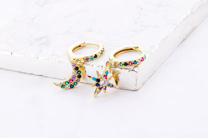 European And American Fashion Colorful Zircon Earrings A Variety Of Creative Personality Pineapple Cactus Earrings Diy Ear Studs Earrings For Women