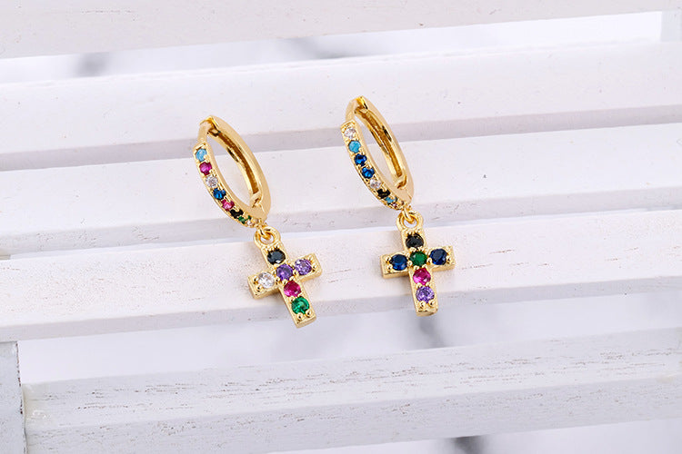 European And American Fashion Colorful Zircon Earrings A Variety Of Creative Personality Pineapple Cactus Earrings Diy Ear Studs Earrings For Women