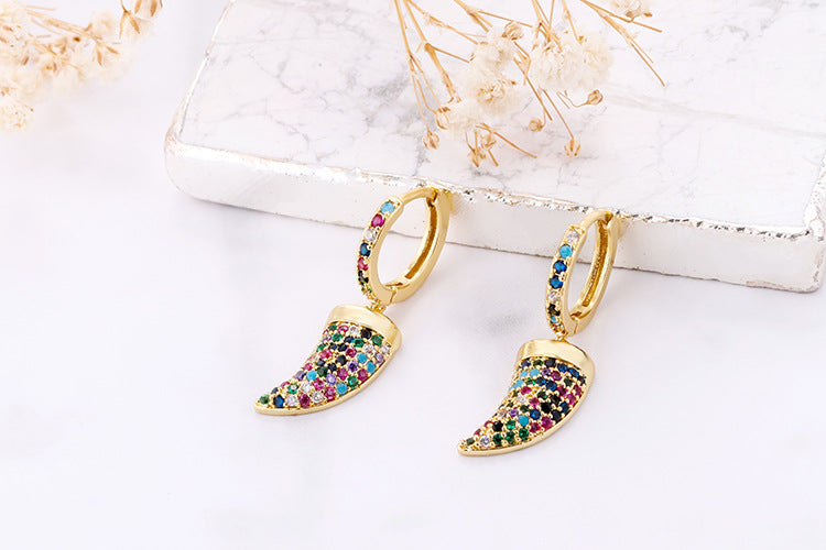 European And American Fashion Colorful Zircon Earrings A Variety Of Creative Personality Pineapple Cactus Earrings Diy Ear Studs Earrings For Women