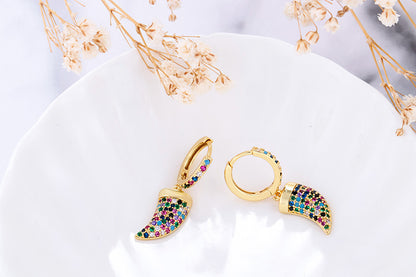 European And American Fashion Colorful Zircon Earrings A Variety Of Creative Personality Pineapple Cactus Earrings Diy Ear Studs Earrings For Women