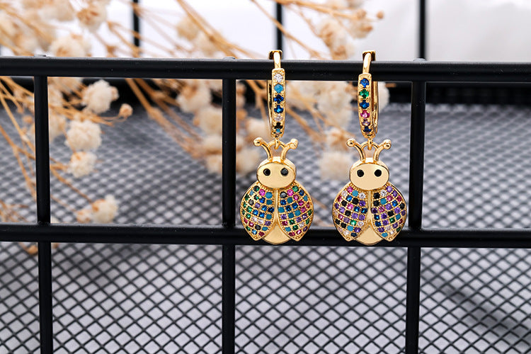 European And American Fashion Colorful Zircon Earrings A Variety Of Creative Personality Pineapple Cactus Earrings Diy Ear Studs Earrings For Women