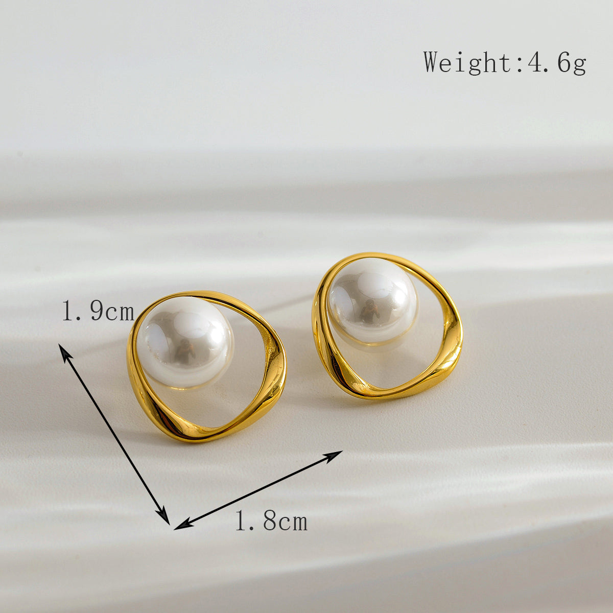 1 Pair Elegant Simple Style Flower Plating Inlay 304 Stainless Steel Pearl 18K Gold Plated Ear Studs