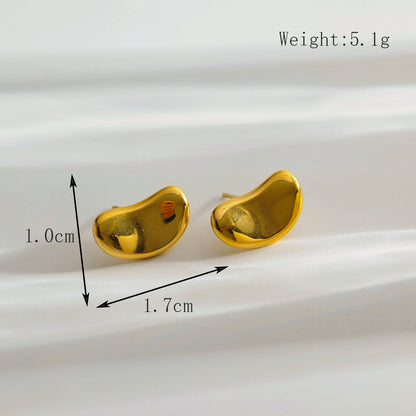 1 Pair Elegant Simple Style Flower Plating Inlay 304 Stainless Steel Pearl 18K Gold Plated Ear Studs