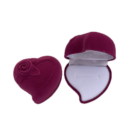 Wholesale Geometric Heart Shaped Flower Jewelry Packaging Velvet Box