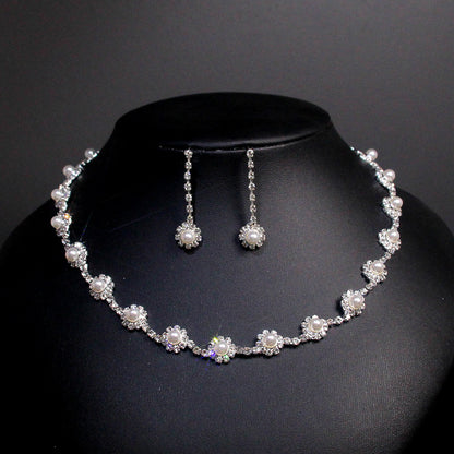 Luxurious Bridal Geometric Rhinestone Tassel Women's Jewelry Set