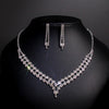 Luxurious Bridal Geometric Rhinestone Tassel Women's Jewelry Set