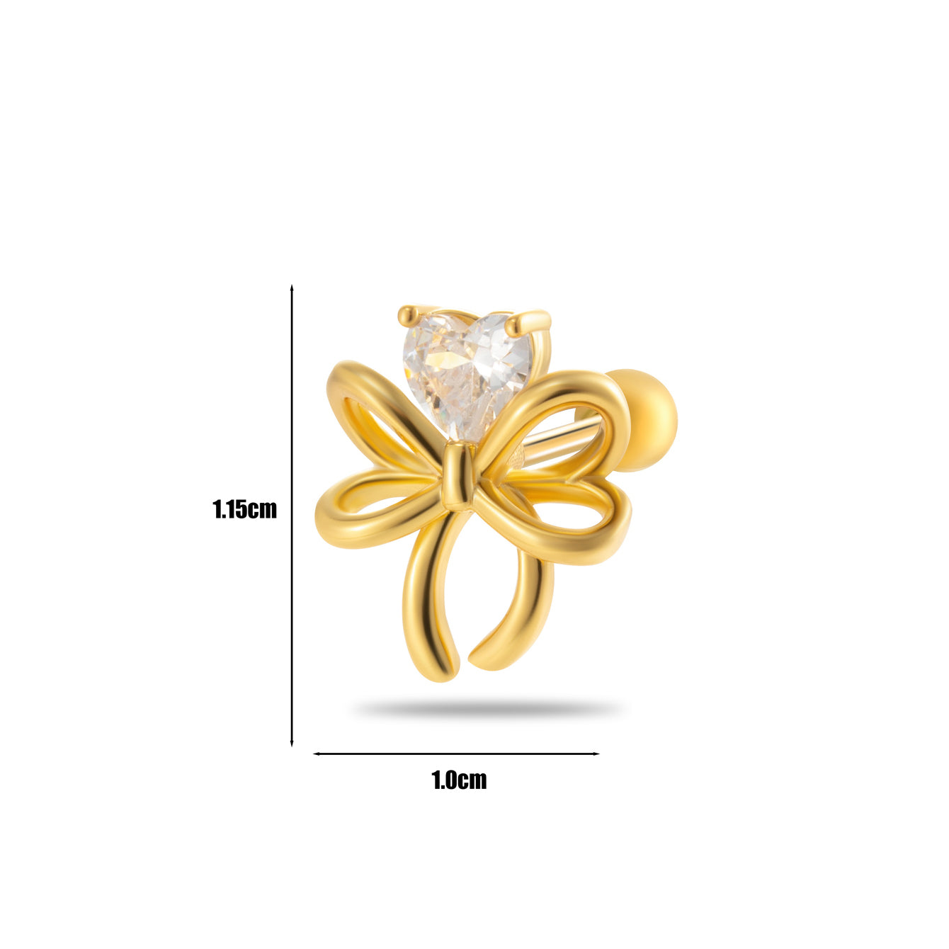 1 Piece Ear Cartilage Rings & Studs IG Style French Style Simple Style Tassel Flower Bow Knot Copper Tassel Inlay Zircon