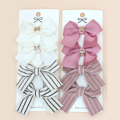 Girl'S Sweet Korean Style Bow Knot Cloth Polyester Hair Clip