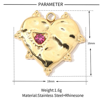 A Pack Of 3 201 Stainless Steel 18K Gold Plated Starfish Heart Shape Polished Pendant