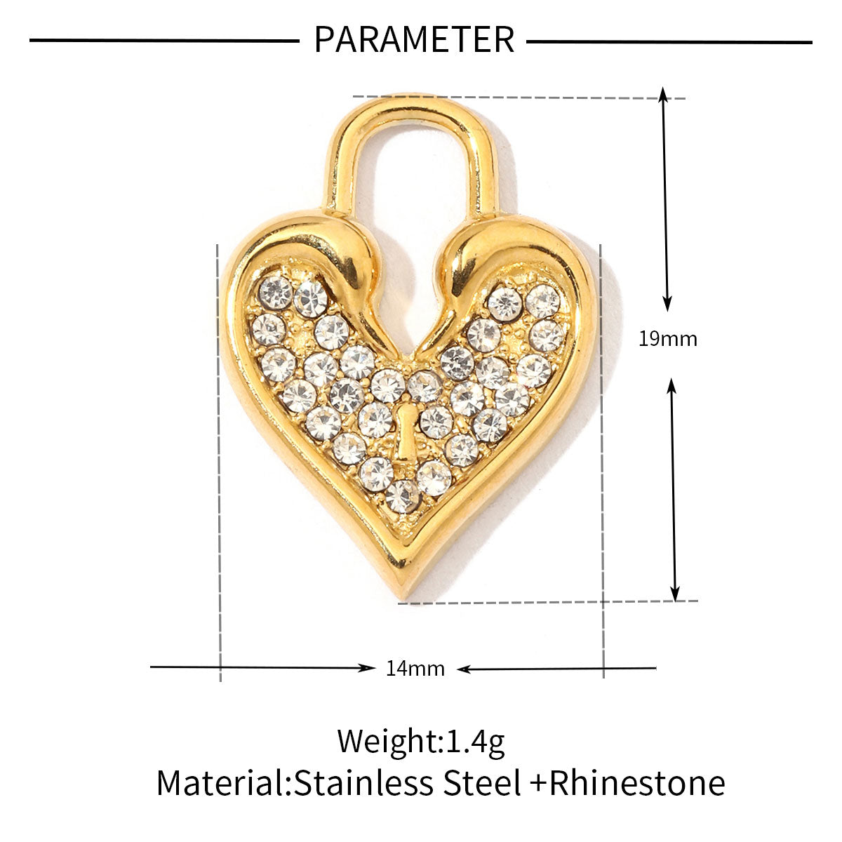 A Pack Of 3 201 Stainless Steel 18K Gold Plated Starfish Heart Shape Polished Pendant