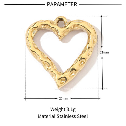 A Pack Of 3 201 Stainless Steel 18K Gold Plated Starfish Heart Shape Polished Pendant