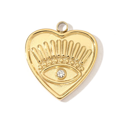 A Pack Of 3 201 Stainless Steel 18K Gold Plated Starfish Heart Shape Polished Pendant