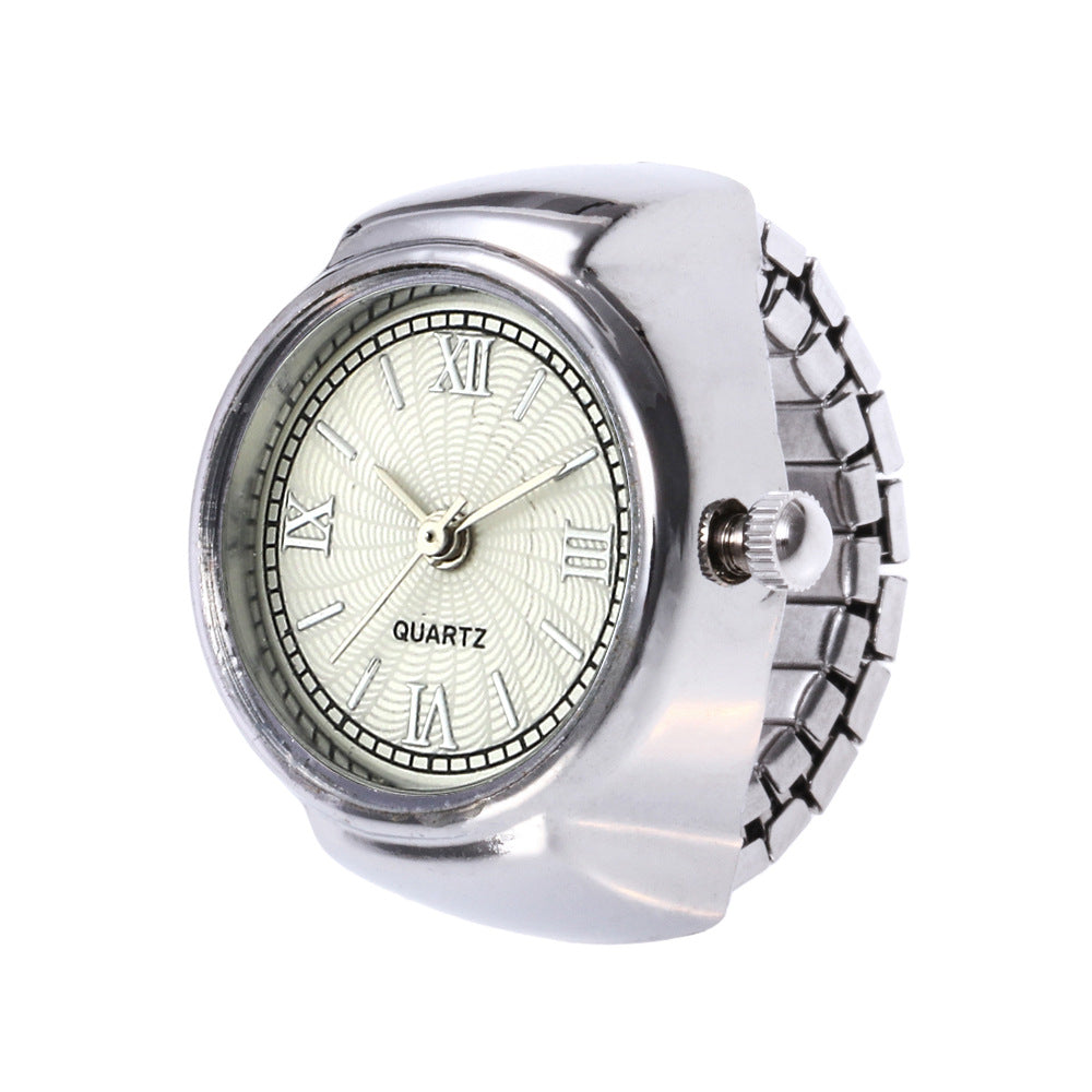 Casual Novelty Round Single Folding Buckle Ring Table Quartz Women'S Watches