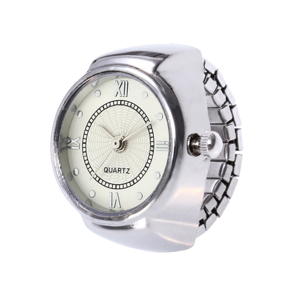 Casual Novelty Round Single Folding Buckle Ring Table Quartz Women'S Watches