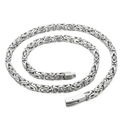 Simple Style Geometric Titanium Steel Chain Men'S Necklace