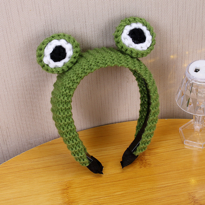 Unisex Cartoon Style Frog Yarn Braid Hair Band