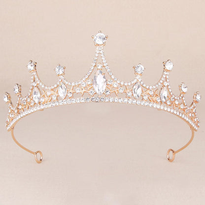 Women'S Simple Style Classic Style Crown Alloy Inlay Zircon Hair Band