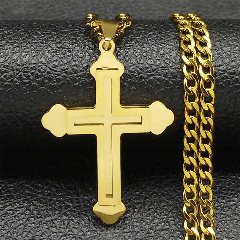 Simple Style Cross 304 Stainless Steel Plating Unisex Pendant Necklace