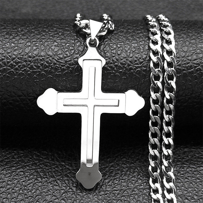 Simple Style Cross 304 Stainless Steel Plating Unisex Pendant Necklace