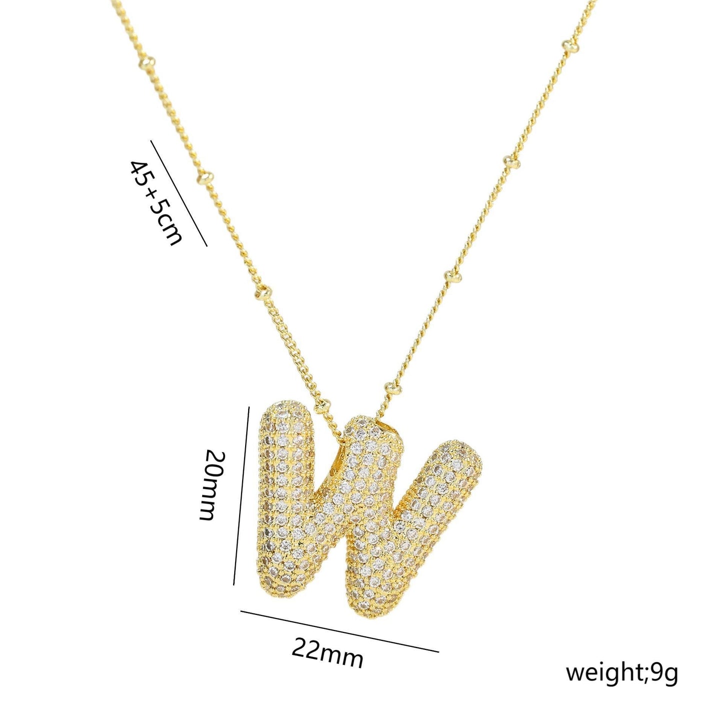 Copper Gold Plated IG Style Korean Style Plating Inlay Letter Zircon Pendant Necklace