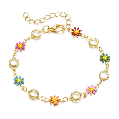 Simple Style Classic Style Flower Alloy Copper Wholesale Bracelets