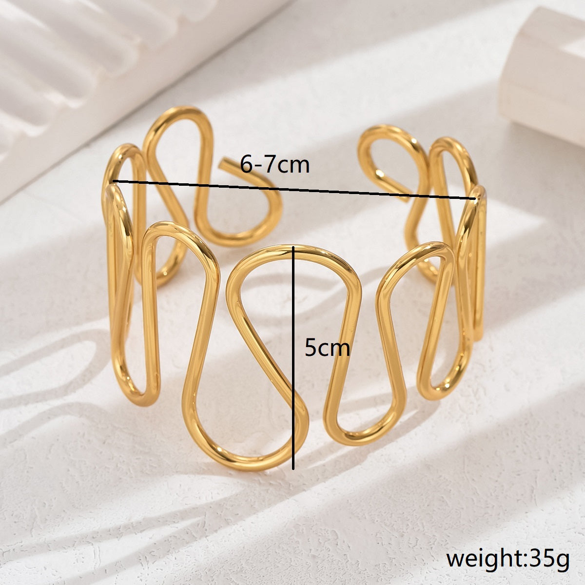 Casual Exaggerated Geometric 201 Stainless Steel Wide Bracelet In Bulk