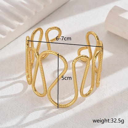 Casual Exaggerated Geometric 201 Stainless Steel Wide Bracelet In Bulk